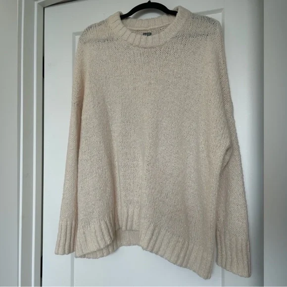 Oversized Cream Knit Sweater - Picture 1 of 4